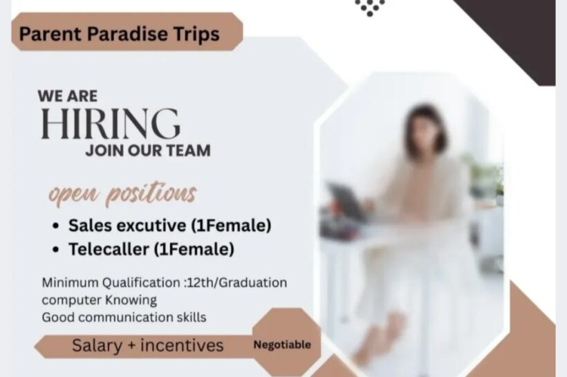 Parent Paradise Trips budgam Sales Executive/Telecaller Job opportunities 2025