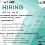ACME Pharmaceuticals srinagar Social Media Handler and MARG Operator/Accountant job opportunities 2025