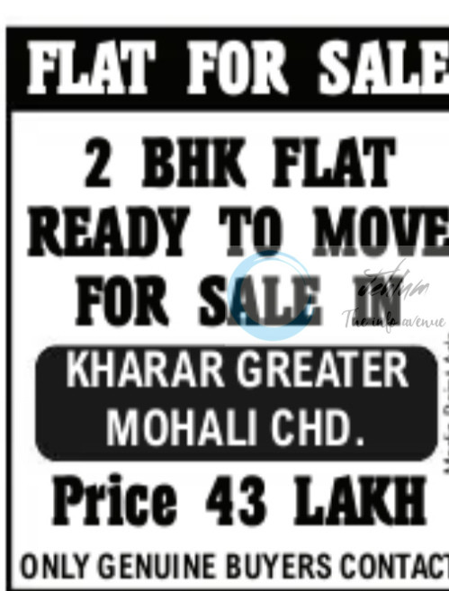 Kharar Greater Mohali CHD 2 BHK Flat For Sale 2025