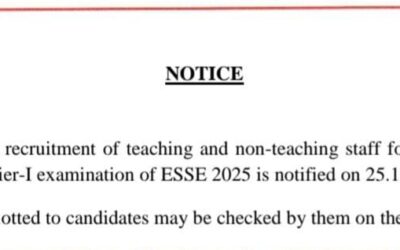 NESTS EMRS Tier 1 Exam City important Official Announcement Notice 2025