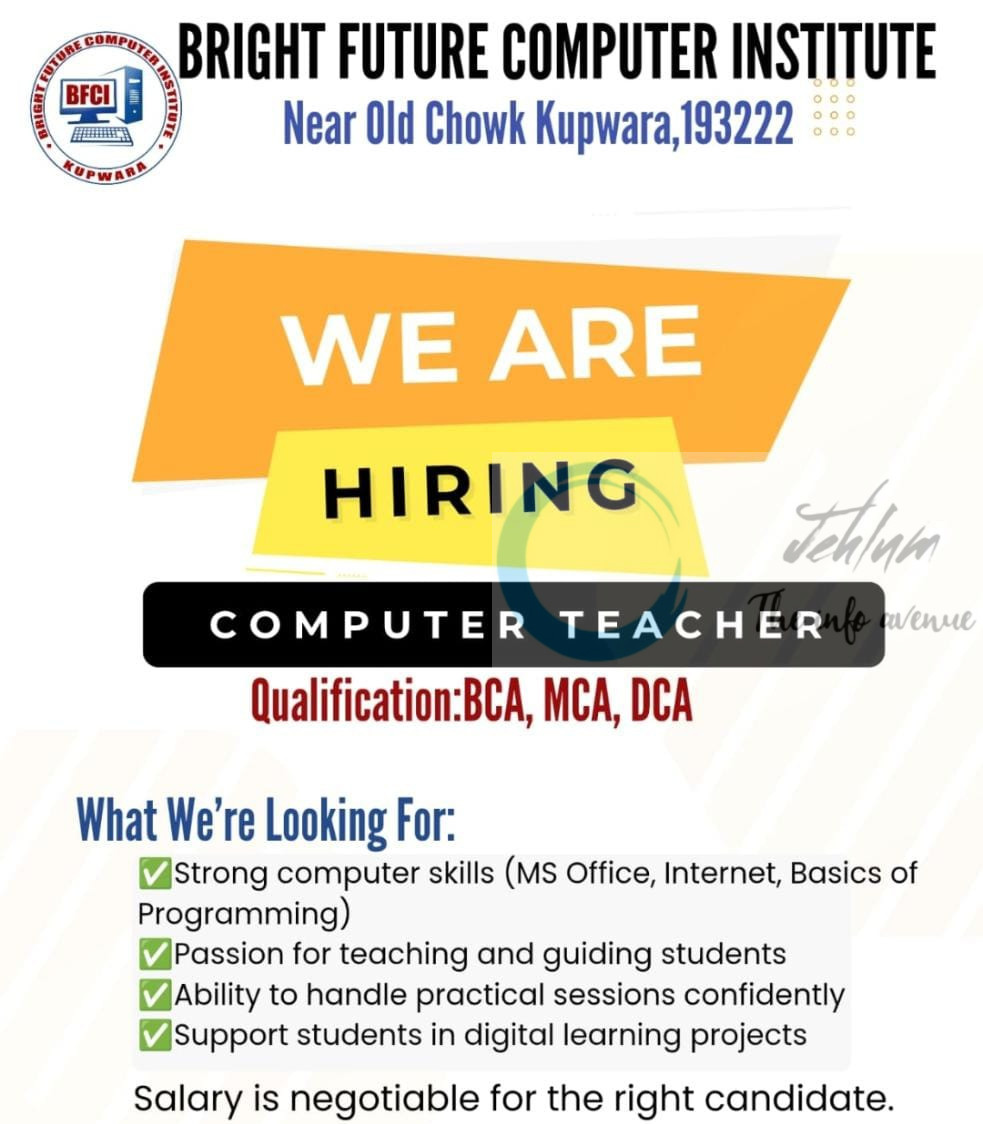 BRIGHT FUTURE COMPUTER INSTITUTE TEACHER JOB OPPORTUNITIES 2025