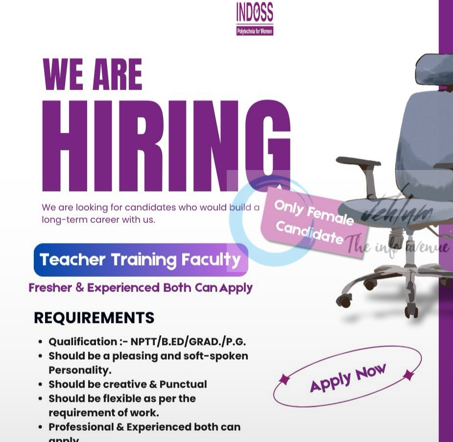 INDOSS Polytechnic and Teacher Training delhi faculty job opportunities 2025