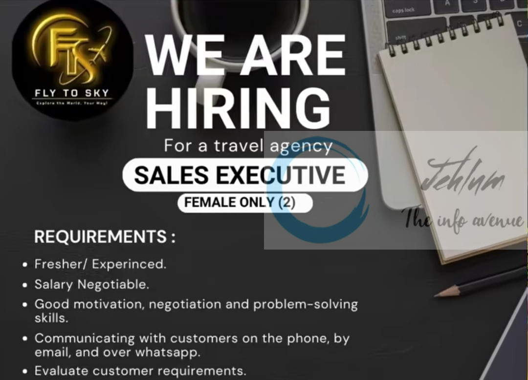 Fly To Sky FTS Travel Agency srinagar Sales Executive job opportunities 2025