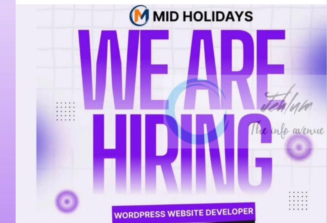 MID HOLIDAYS MH srinagar WordPress Website Developer job opportunities 2025