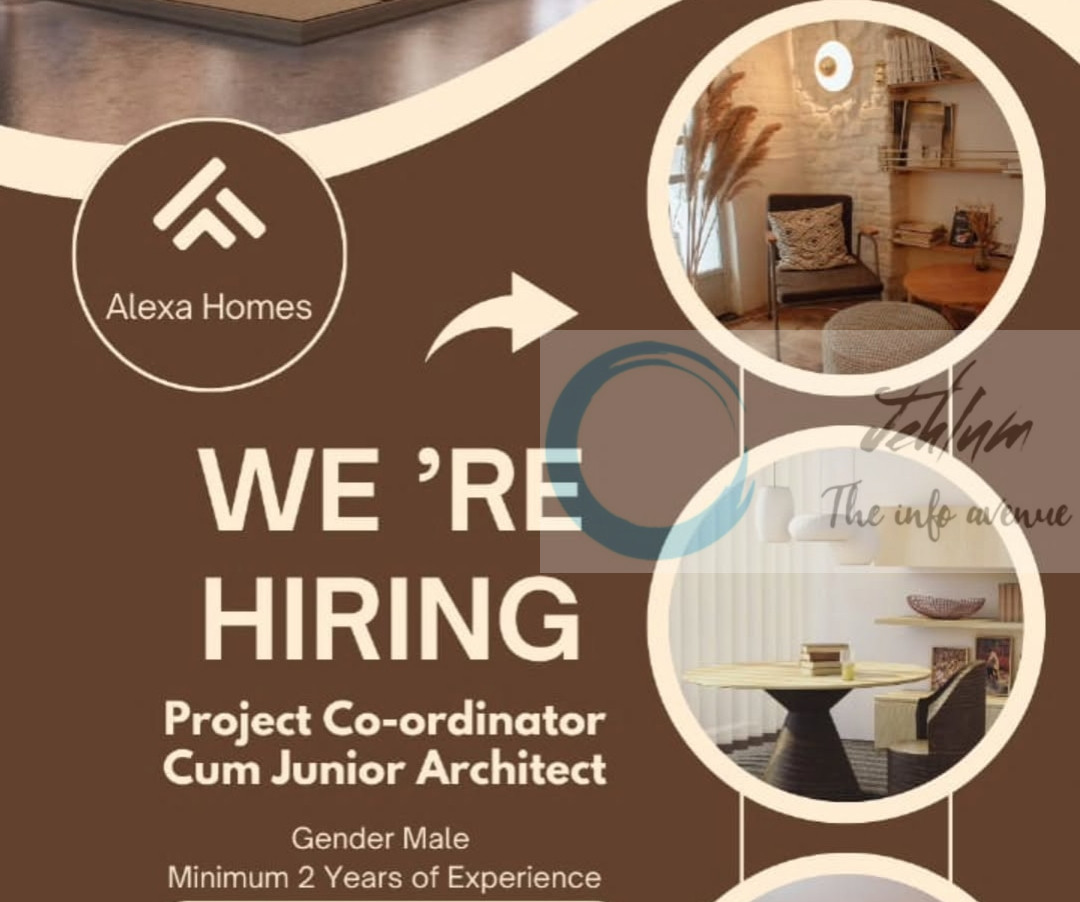 Alexa Homes AHPL Srinagar Project Co-ordinator Cum Junior Architect Jobs Opportunities 2025-26