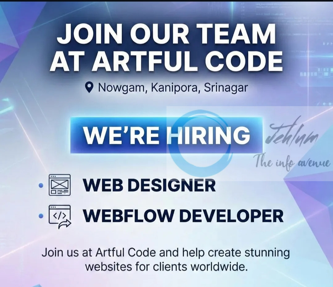 Artful Code Careers Srinagar Web Designer/ Webflow Developer Job Opportunities 2024