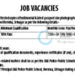J and K Police Public School Srinagar Job opportunities 2025
