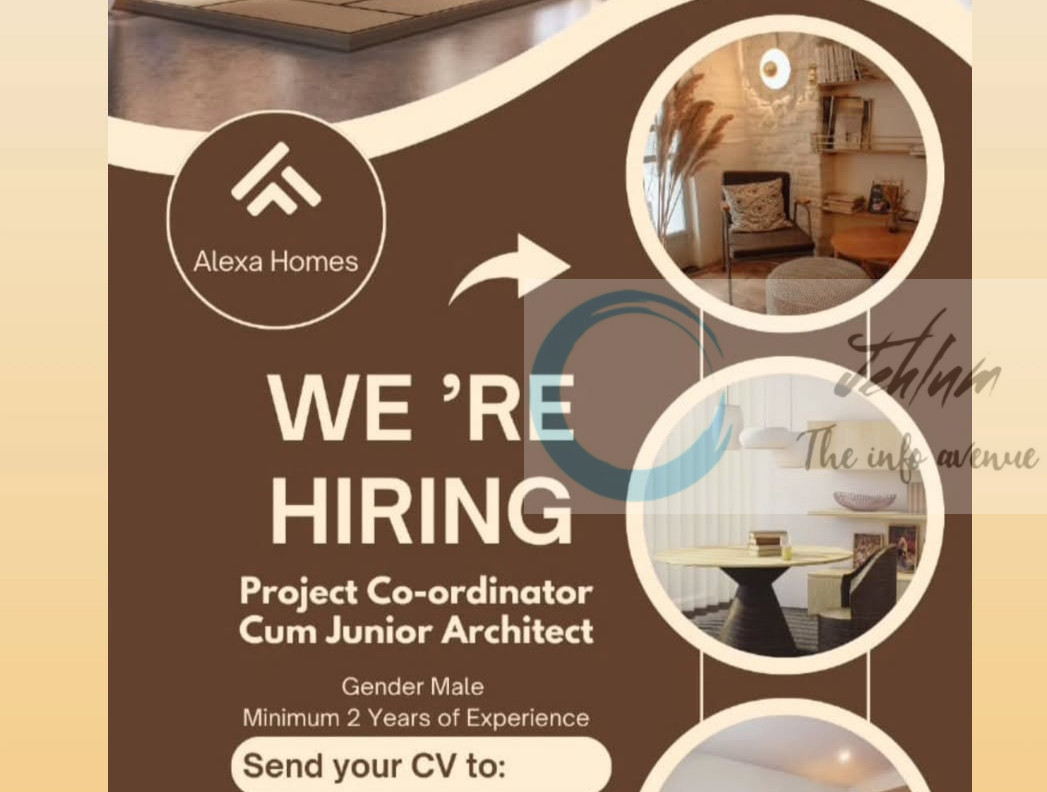 Alexa Homes srinagar Project Co-ordinator Cum Junior Architect job Opportunities 2025