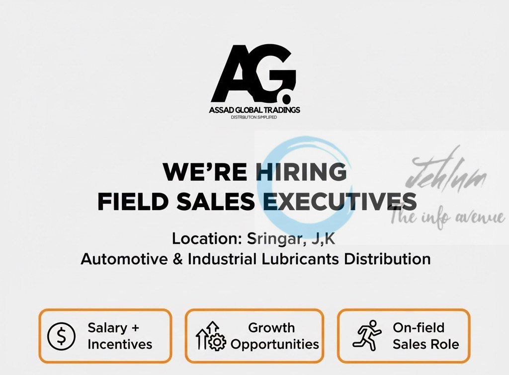 Assad Global Tradings AG srinagar Field Sales Executives job opportunities 2025
