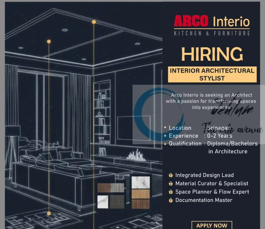 ARCO Interio Interior srinagar Architectural Stylist Job Opportunities 2025