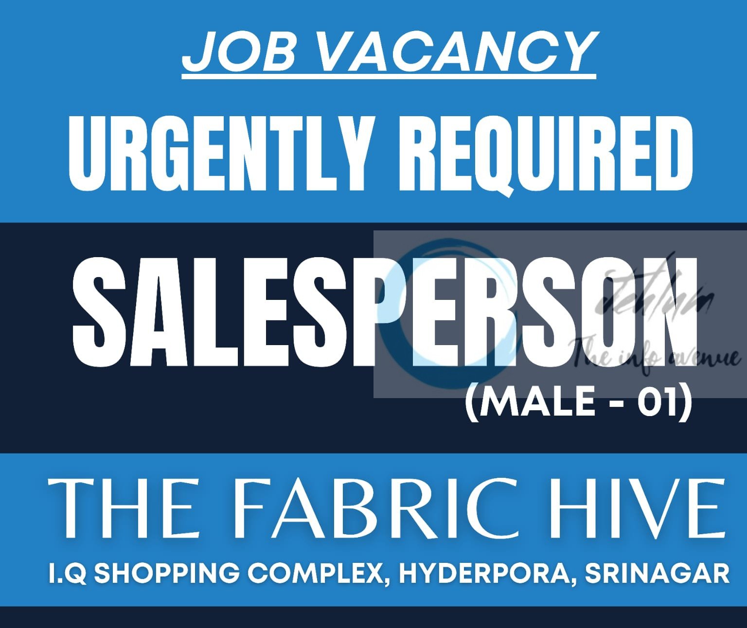 The Fabric Hive Srinagar sales person job opportunities 2025