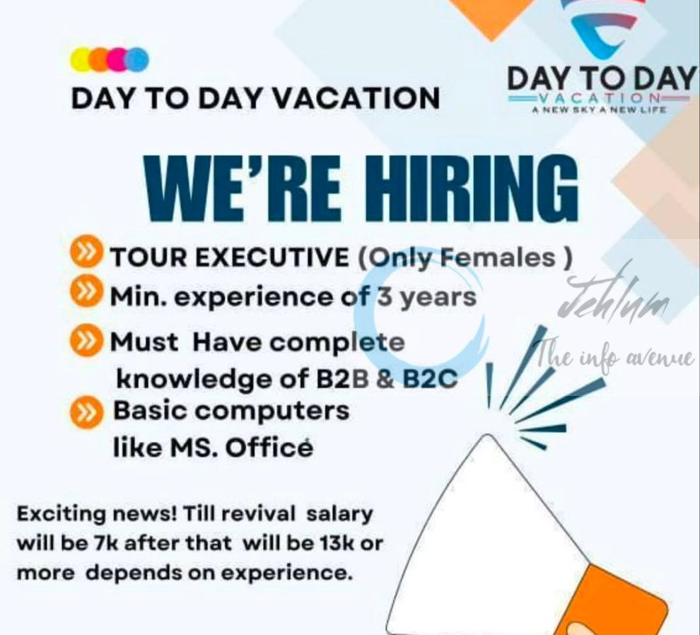 Day To Day Vacation srinagar Tour Executive job opportunities 2025