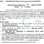 GMC Anantnag GMCA Junior Resident employment opportunities notice 10 GMCA of 2025