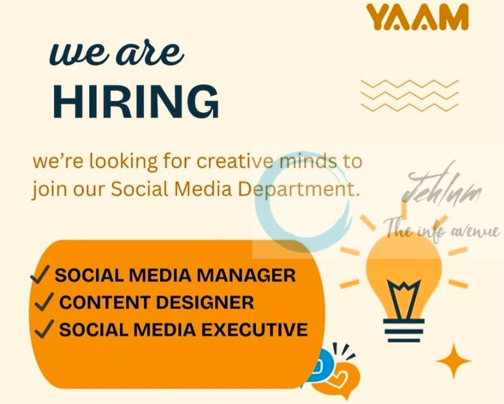 YAAM Web Solutions bijbehara social media manager job opportunities 2025