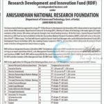 Anusandhan National Research Foundation Research Development and Innovation Fund ANRF – RDIF employment opportunities notice ANRF/RDIF/02/2025