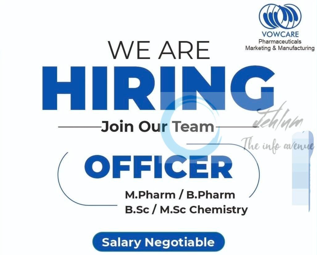 Vowcare Pharmaceuticals Marketing and Manufacturing Jammu Officer job opportunities 2025