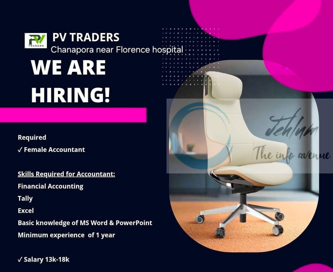 PV Traders PVT Srinagar Accountant job opportunities 2025