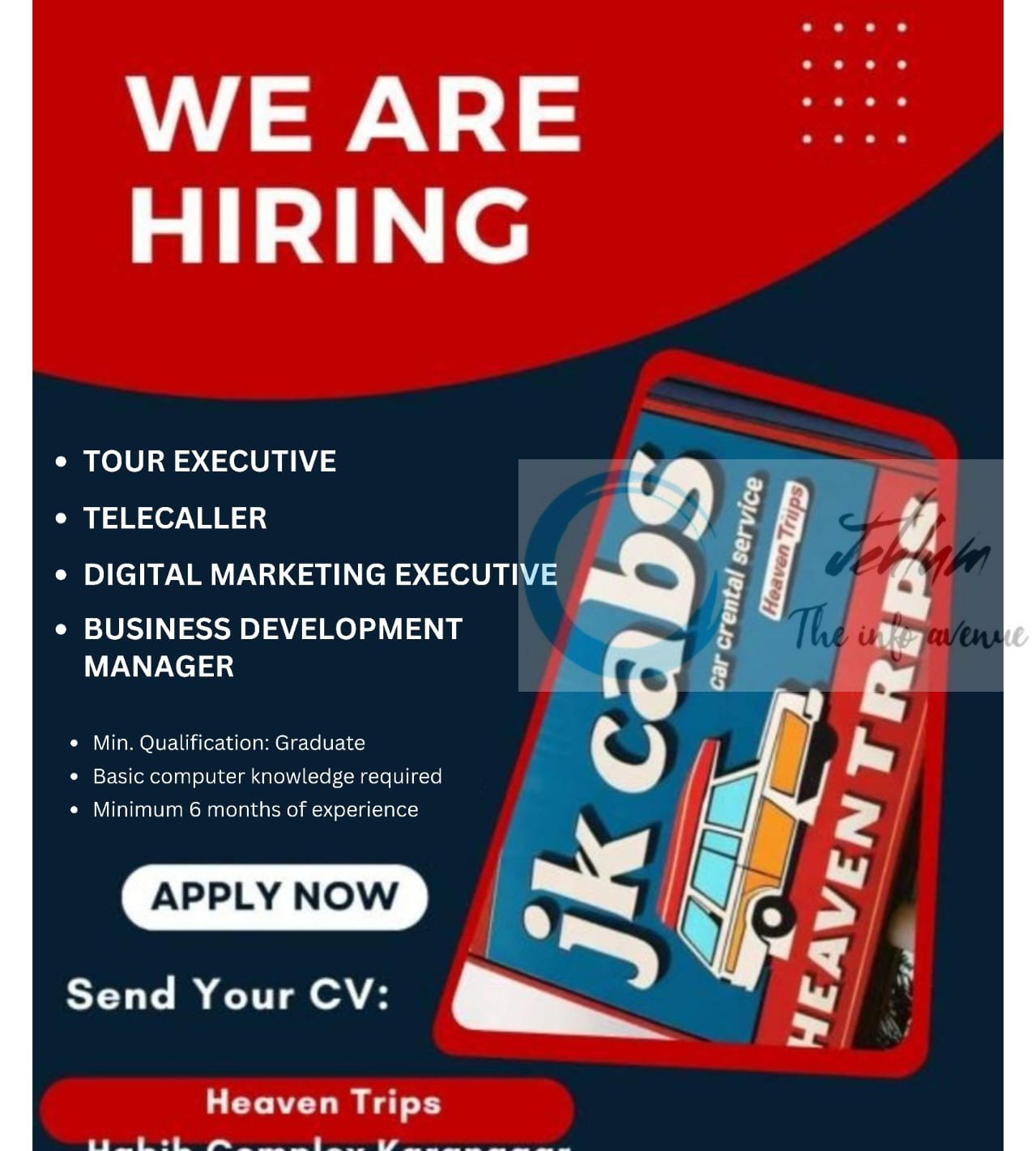 Heaven Trips JK Cabs Srinagar Tour Executive and Digital Marketing Job opportunities 2025