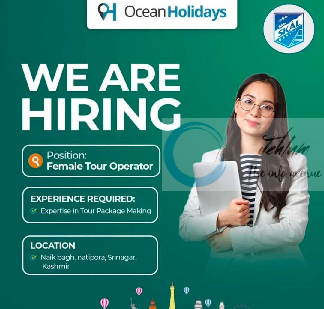 Ocean Holidays OH Srinagar Tour Operator job opportunities 2025
