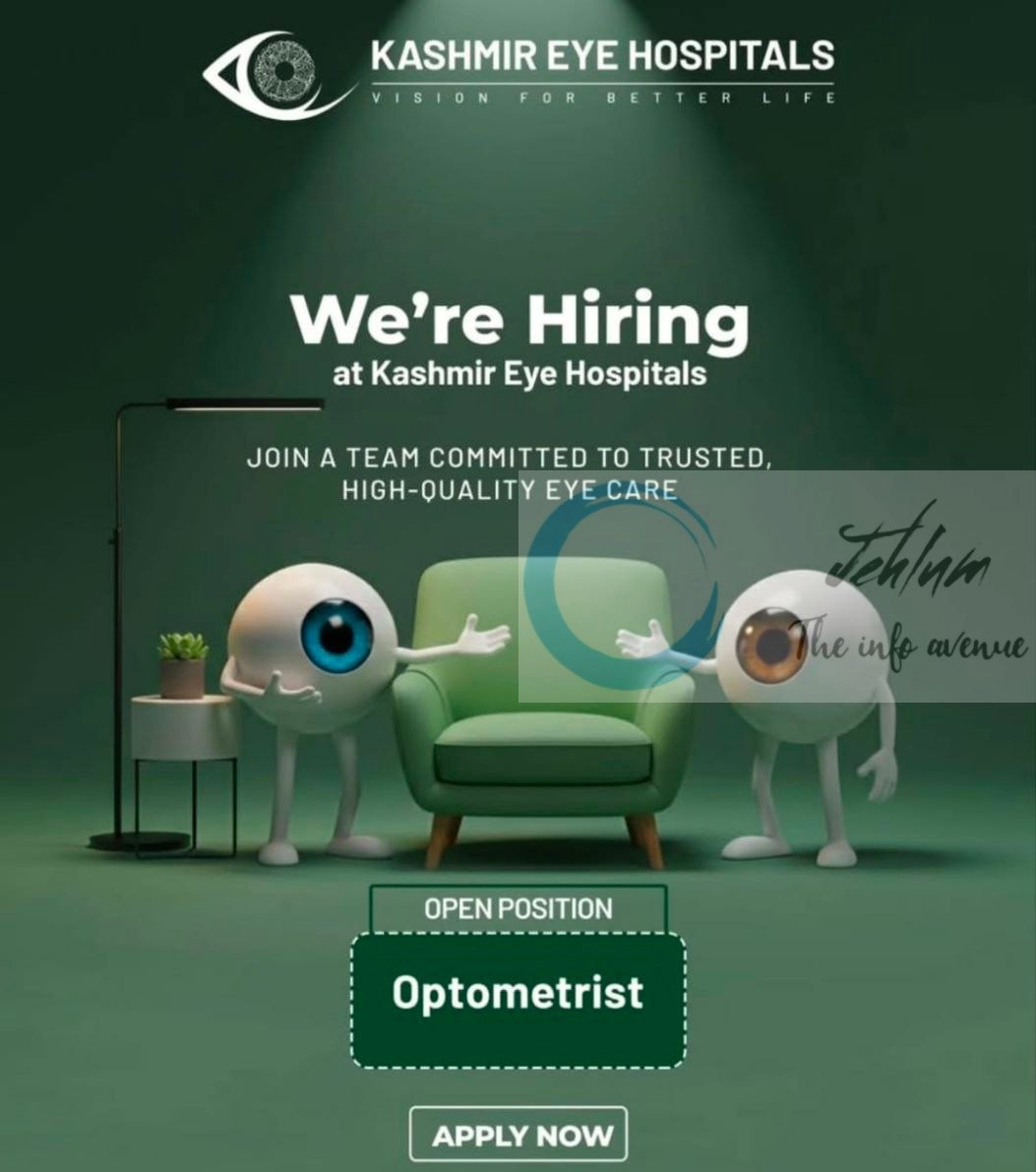Kashmir Eye Hospitals KEH Optometrist Job opportunities 2025