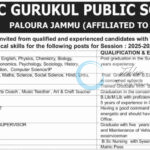 KC Gurukul Public School KCGPS Paloura Jammu PGT/ TGT/ PRT Recruitment Opportunity 2025