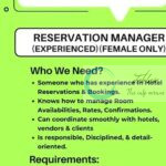 Rooh-e-Kashmir REK Srinagar Female Reservation Manager job opportunities 2025