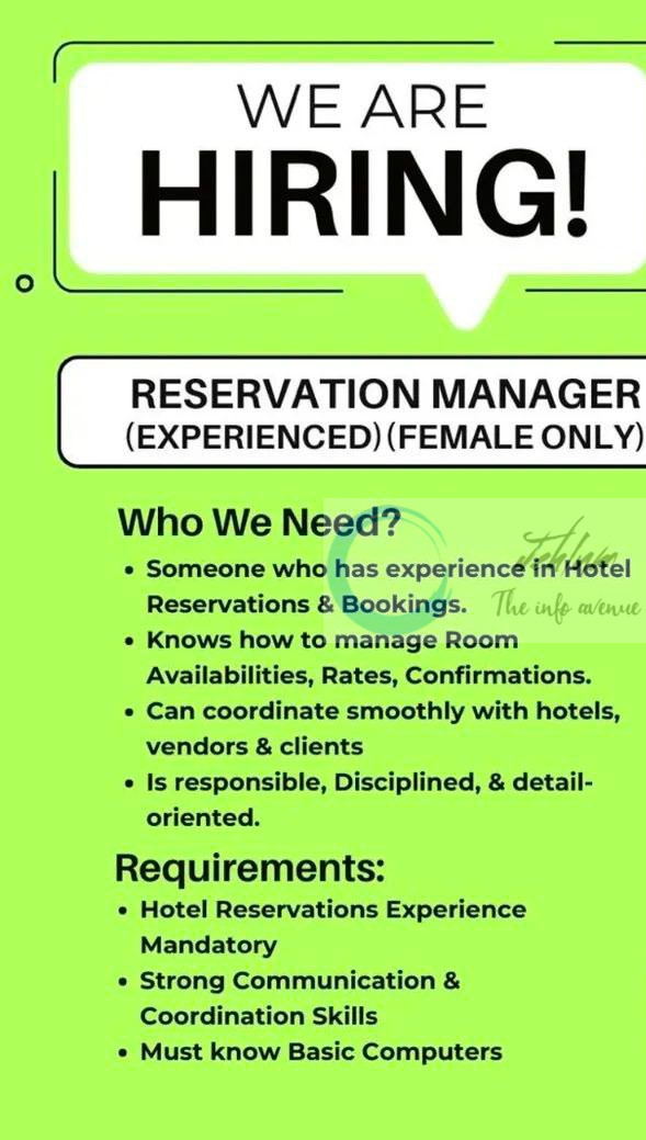 Rooh-e-Kashmir REK Srinagar Female Reservation Manager job opportunities 2025