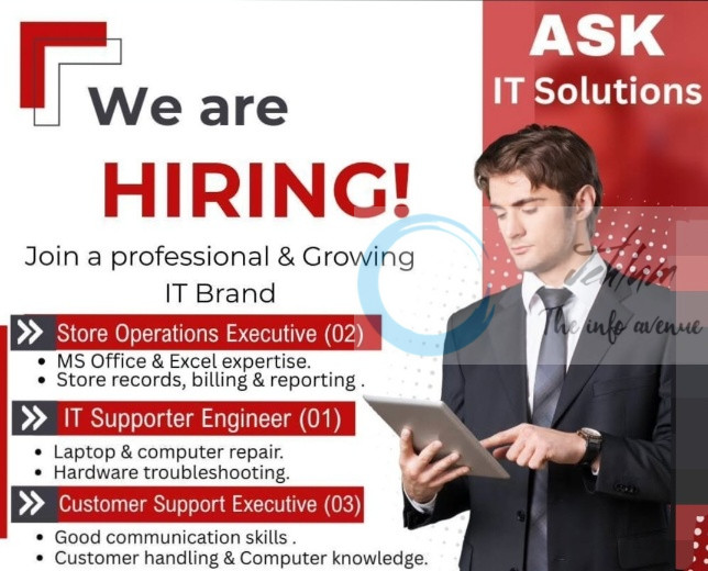 ASK IT Solutions Srinagar Store Operations Executive/ IT Supporter Engineer Jobs Opportunities 2025-26