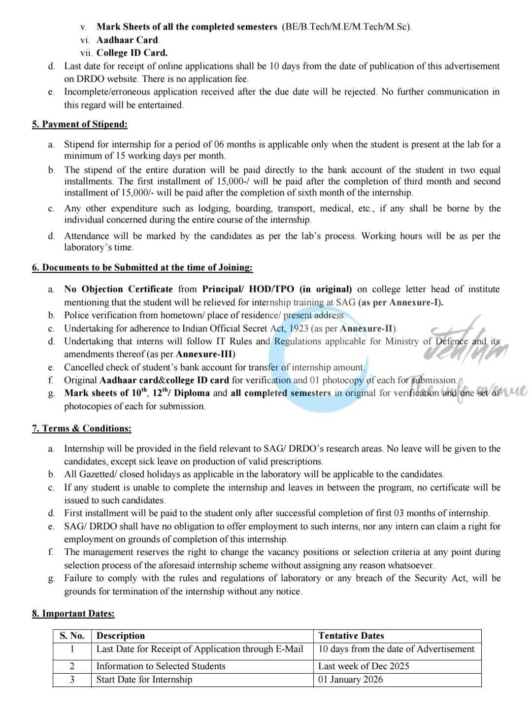 DRDO SAG Scientific Analysis Group Paid Internship Opportunity Advertisement No SAG/HR/4205/Paid_Internship/2025/02 2 DRDO SAG Scientific Analysis Group Paid Internship Opportunity Advertisement No SAG/HR/4205/Paid_Internship/2025/02