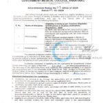 Govt medical college GMC Anantnag employment opportunities notice 01 GMCA of 2026