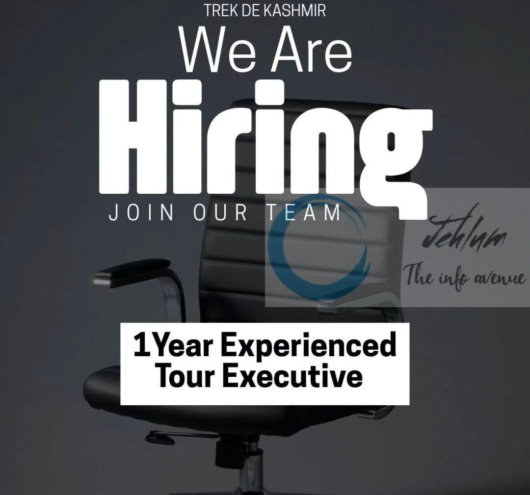 Trek De Kashmir srinagar Tour Executive job opportunities 2026