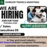 Shinoor Travels anantang Sales Executive Job opportunities 2026