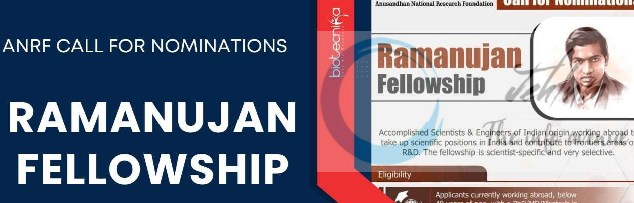 Anusandhan National Research Foundation ANRF Ramanujan Fellowship opportunities 2026 3 Anusandhan National Research Foundation ANRF Ramanujan Fellowship opportunities 2025–26