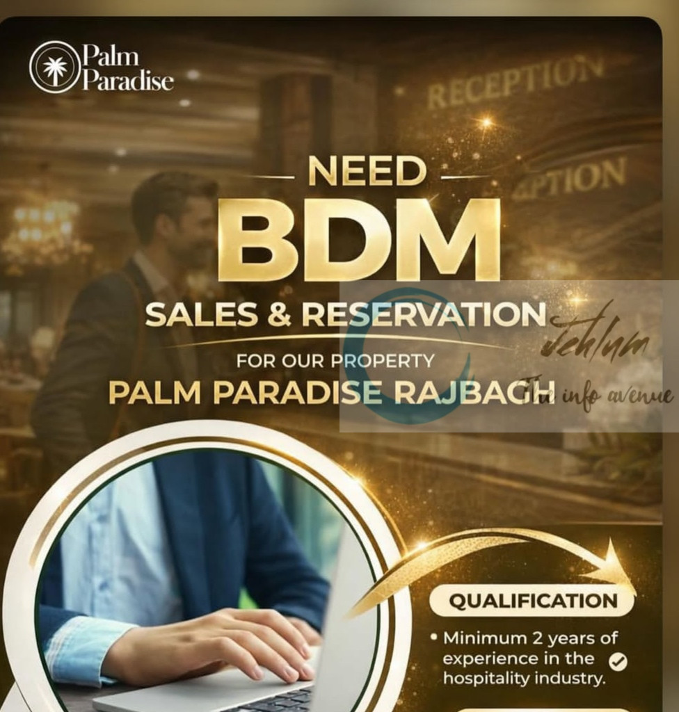 Palm Paradise Rajbagh PPR Srinagar Business Development Manager job opportunities 2026 1 Palm Paradise Rajbagh PPR Srinagar Business Development Manager job opportunities 2026