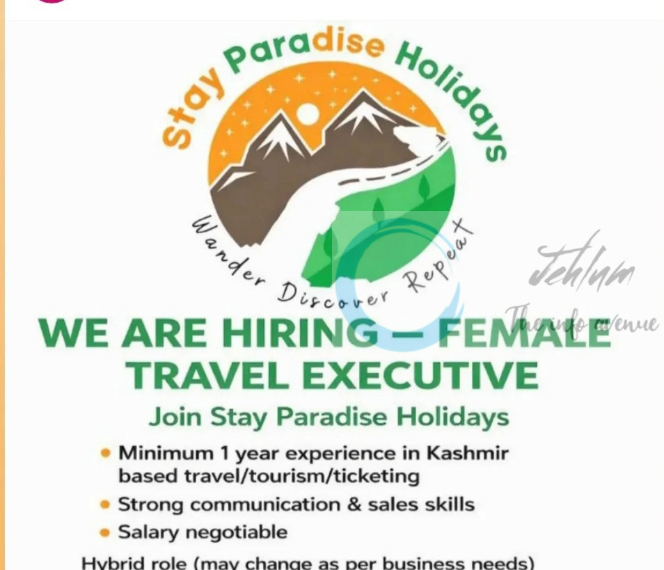 Stay Paradise Holidays SPH srinagar Travel Executive job opportunities 2026 1 Stay Paradise Holidays SPH srinagar Travel Executive job opportunities 2026