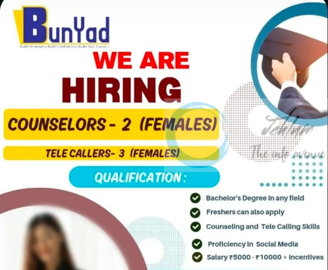 Bunyad Career Experts Private Limited srinagar councellor/telecaller job opportunities 2026