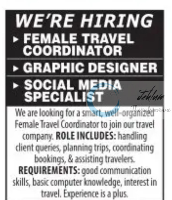 Kashmir Travelify srinagar TRAVEL COORDINATOR/GRAPHIC DESIGNER/SOCIAL MEDIA SPECIALIST job opportunities 2026