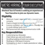 Sherlock Tour and Travels STT Srinagar Tour Executive job opportunities 2026