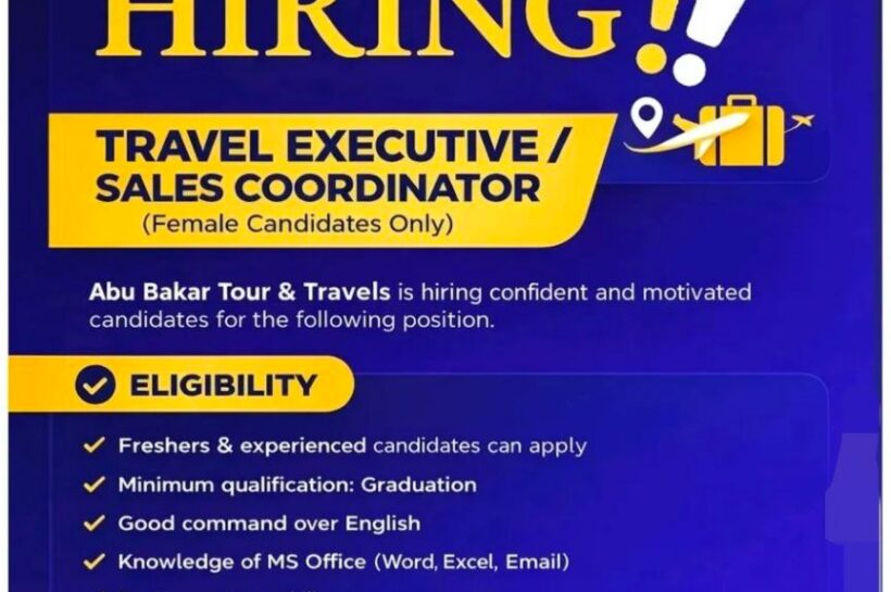 Abu Bakar Tour and Travels ABTT Srinagar Travel Executive and Sales Coordinator job opportunities 2026