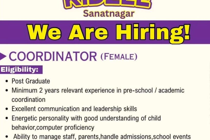 Kidzee Sanatnagar Academic Coordinator job opportunities 2026