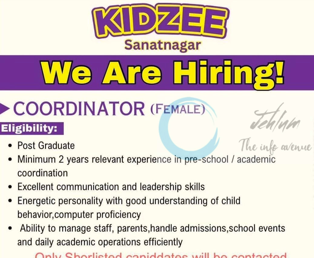 Kidzee Sanatnagar Academic Coordinator job opportunities 2026