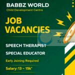 BABBZ WORLD Child Development Centre BWCD srinagar Speech Therapist and Special Educator job opportunities 2026