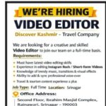 Discover Kashmir Srinagar Video Editor job opportunities 2026