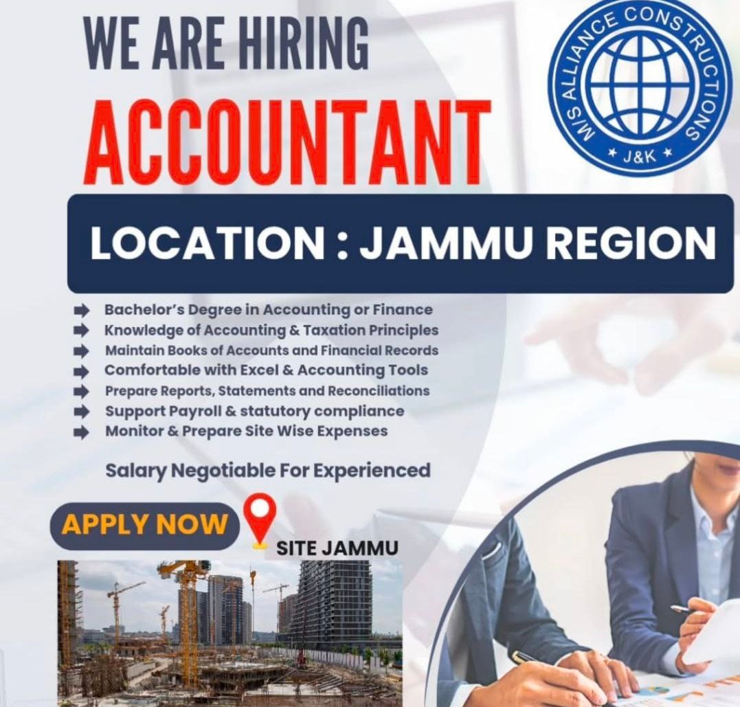 Alliance Constructions jammu Accountant Job opportunities 2026