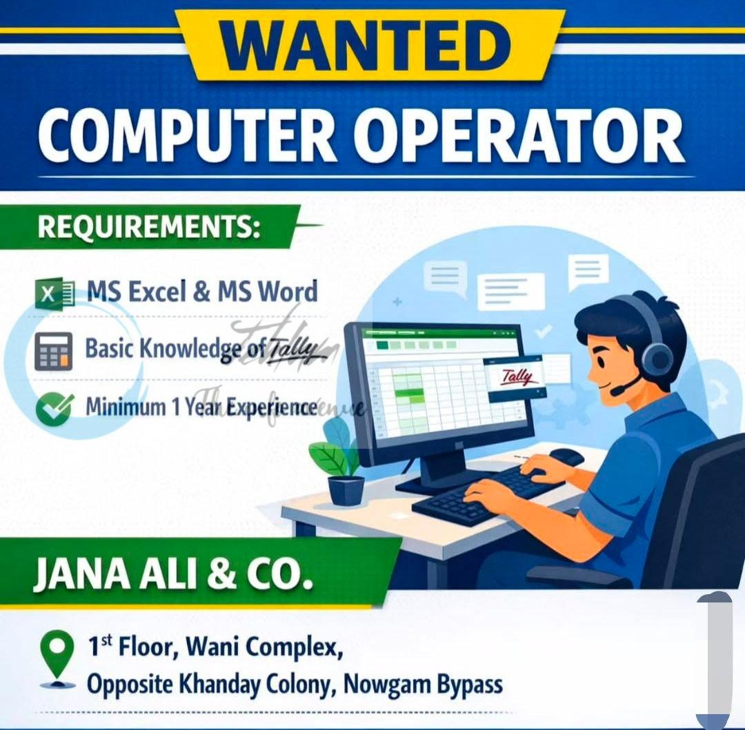 Jana Ali and Co srinagar job opportunities 2026