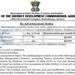 Mission YUVA District Ganderbal SBDU Coordinator/BHD Coordinator job opportunities 2026