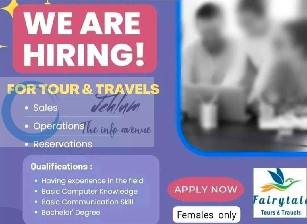 Fairytale Tours and Travels srinagar Sales Executive/Operations Executive/Reservations Executive job opportunities 2026
