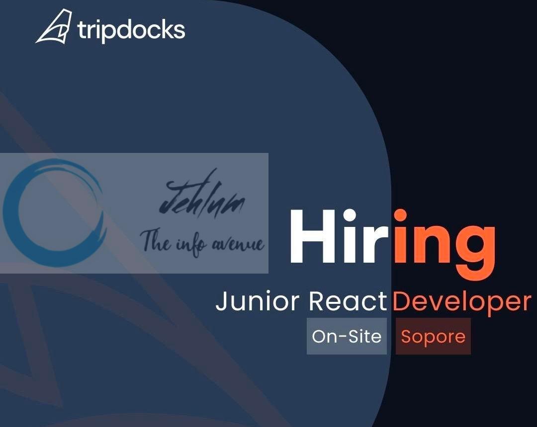 Tripdocks sopore Junior React Developer job opportunities 2026