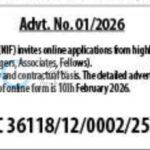 National Innovation Foundation india Deptt of Science and Technology Managers/Associates/Fellows employment opportunities notice 01/2026