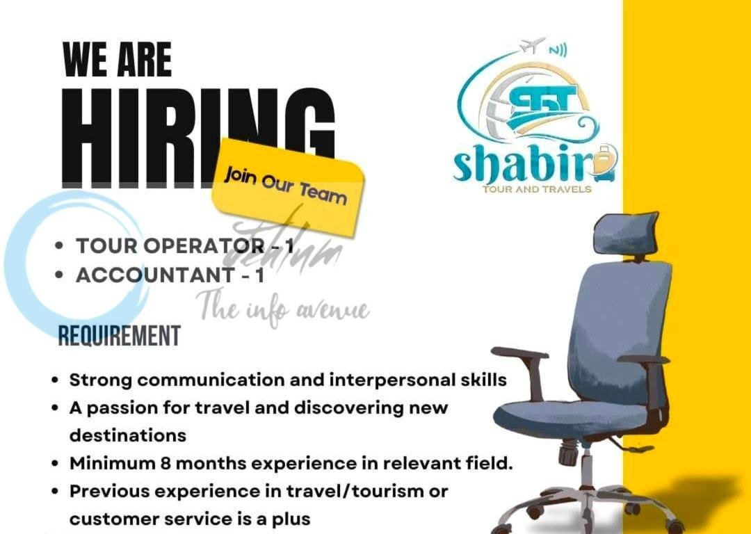SHABIR TOUR AND TRAVELS SRINAGAR TOUR OPERATOR AND ACCOUNTANT JOB OPPORTUNITIES 2026